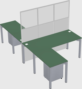 Shared l-shape cubicle