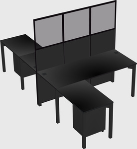 Shared l-shape cubicle