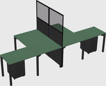 Shared l-shape cubicle