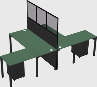 Shared l-shape cubicle
