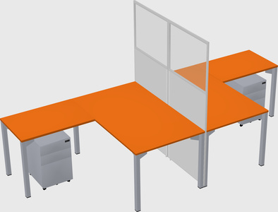 Shared l-shape cubicle