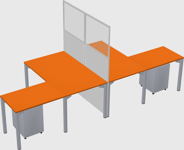 Shared l-shape cubicle
