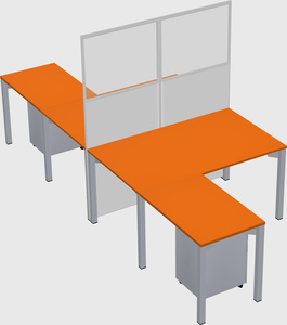 Shared l-shape cubicle