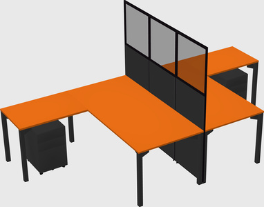 Shared l-shape cubicle