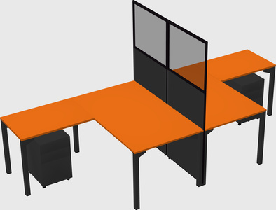 Shared l-shape cubicle