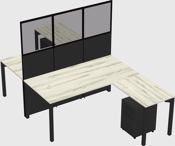 Shared l-shape cubicle