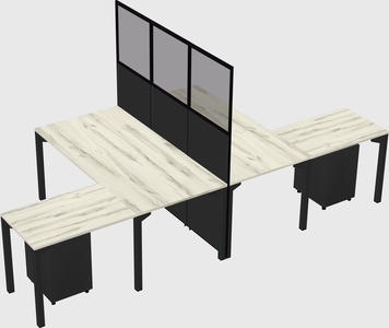 Shared l-shape cubicle