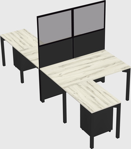 Shared l-shape cubicle