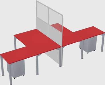 Shared l-shape cubicle