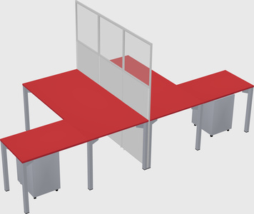 Shared l-shape cubicle