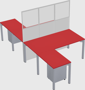 Shared l-shape cubicle