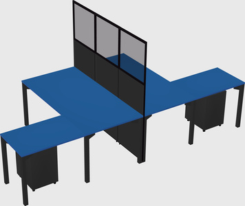 Shared l-shape cubicle