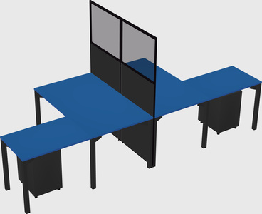 Shared l-shape cubicle