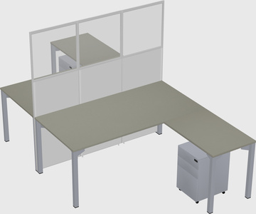 Shared l-shape cubicle