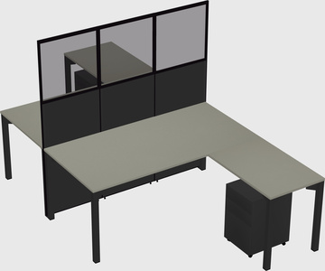 Shared l-shape cubicle
