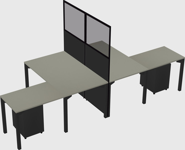 Shared l-shape cubicle