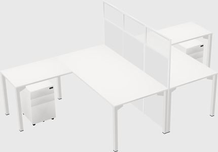Shared l-shape cubicle