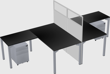 Shared l-shape cubicle