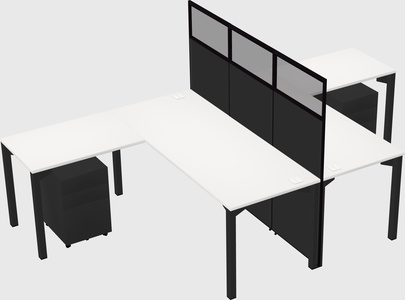 Shared l-shape cubicle