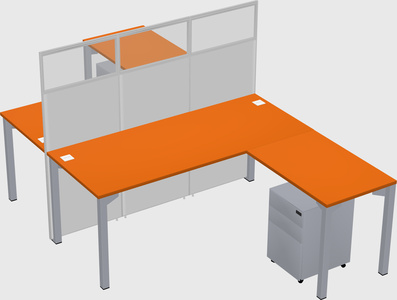 Shared l-shape cubicle