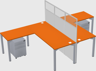 Shared l-shape cubicle