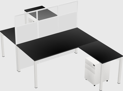 Shared l-shape cubicle