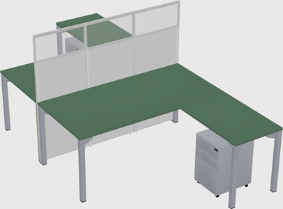 Shared l-shape cubicle