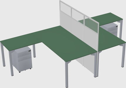 Shared l-shape cubicle
