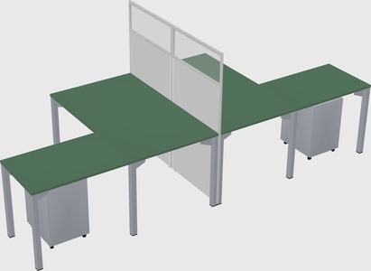 Shared l-shape cubicle