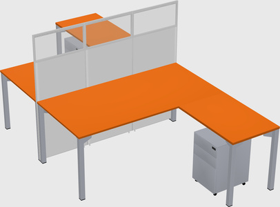 Shared l-shape cubicle