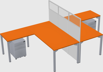 Shared l-shape cubicle