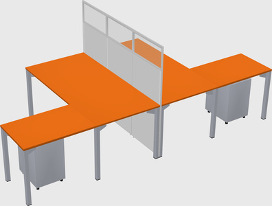 Shared l-shape cubicle