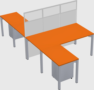 Shared l-shape cubicle