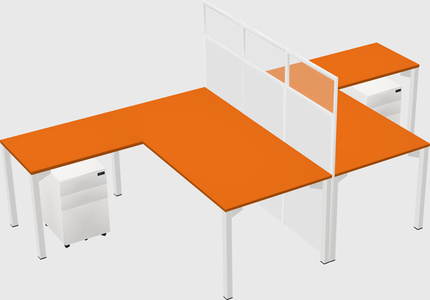 Shared l-shape cubicle