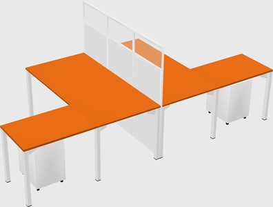 Shared l-shape cubicle