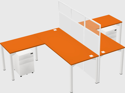 Shared l-shape cubicle