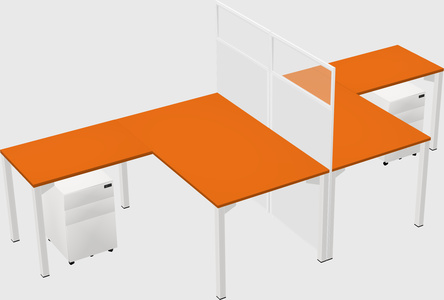 Shared l-shape cubicle