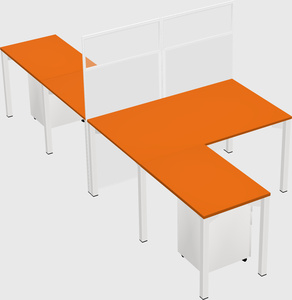 Shared l-shape cubicle