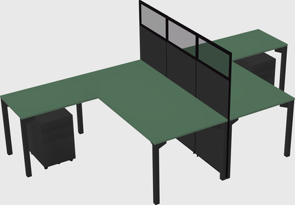 Shared l-shape cubicle