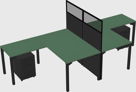 Shared l-shape cubicle