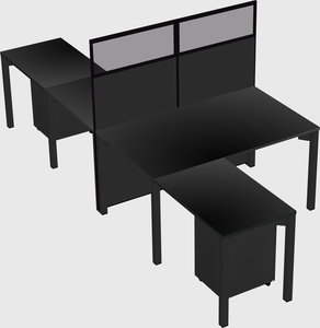 Shared l-shape cubicle