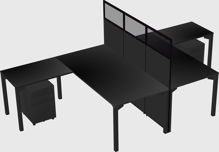 Shared l-shape cubicle