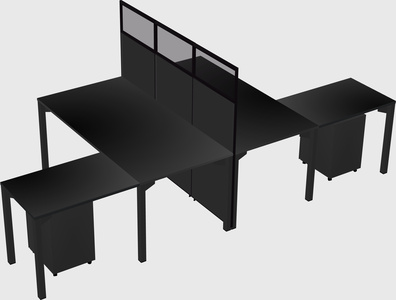 Shared l-shape cubicle