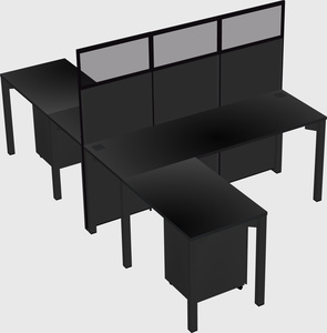 Shared l-shape cubicle