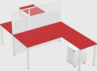 Shared l-shape cubicle