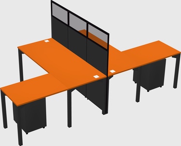 Shared l-shape cubicle