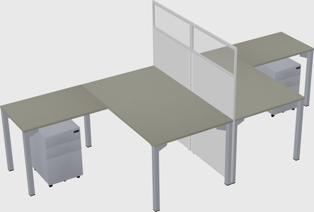 Shared l-shape cubicle