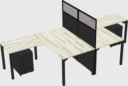 Shared l-shape cubicle
