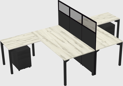 Shared l-shape cubicle