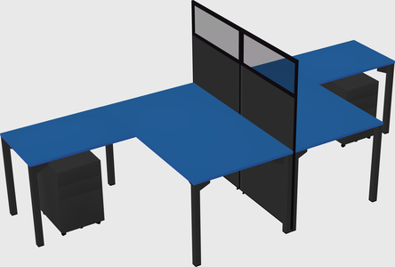 Shared l-shape cubicle